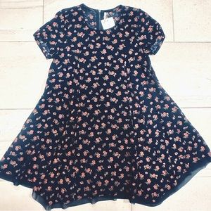 Lovely MittoShop dress - dark blue with floral print